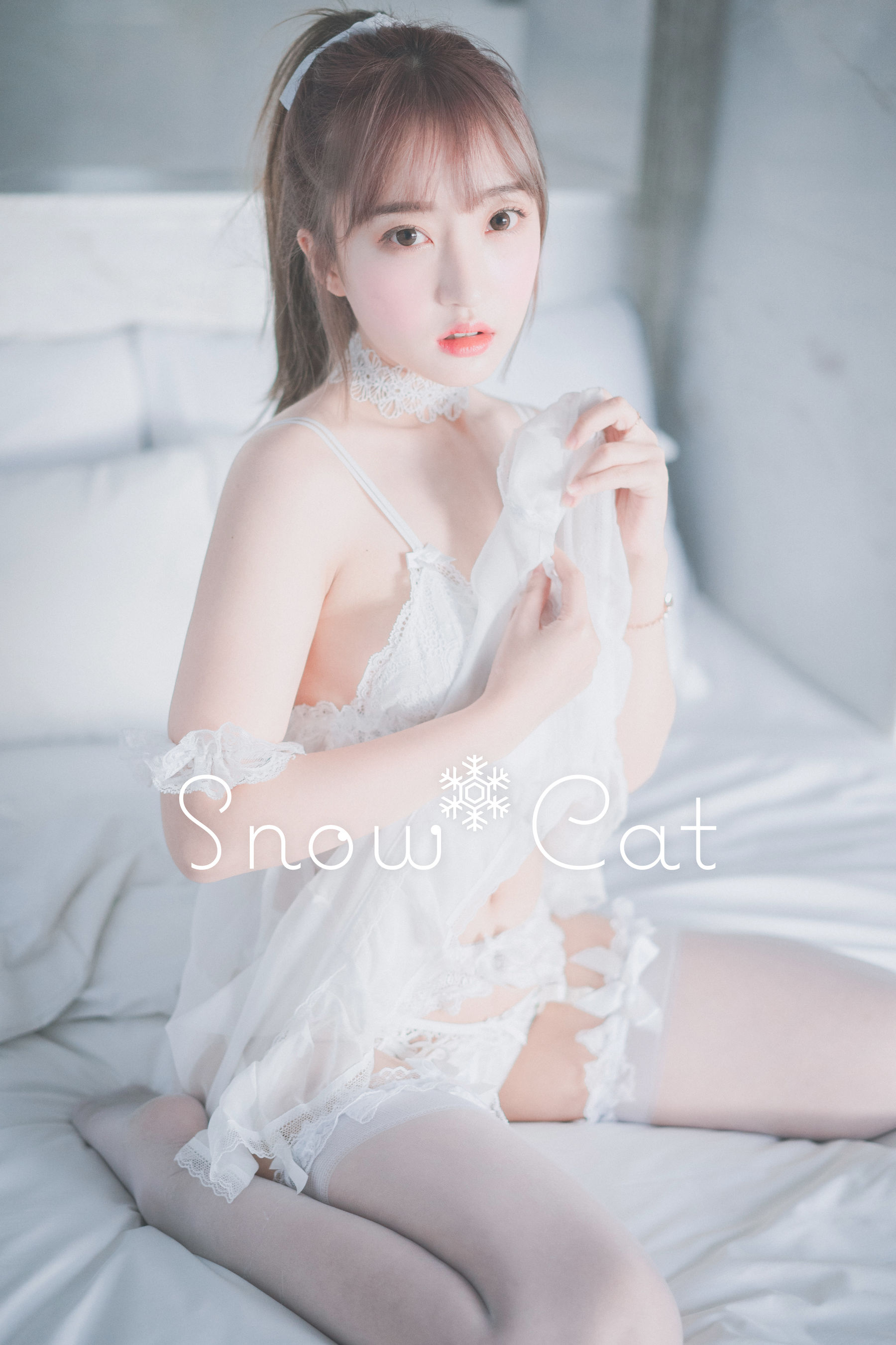 Hanari - 身材爆好的雪猫小妖精蕾丝情趣内衣太撩人