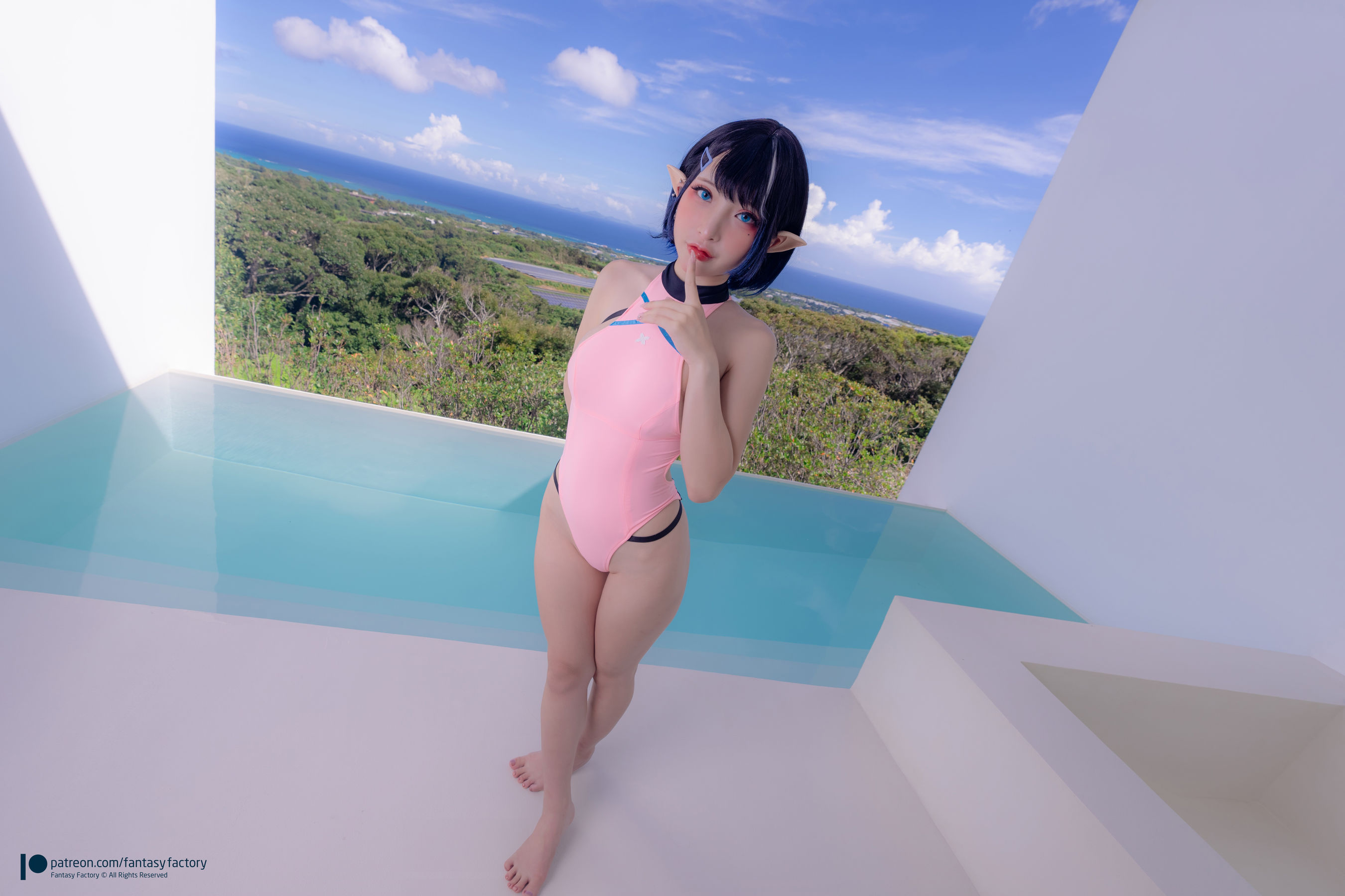 [Fantasy Factory] 小丁Cosplay写真 - 粉色精灵泳衣